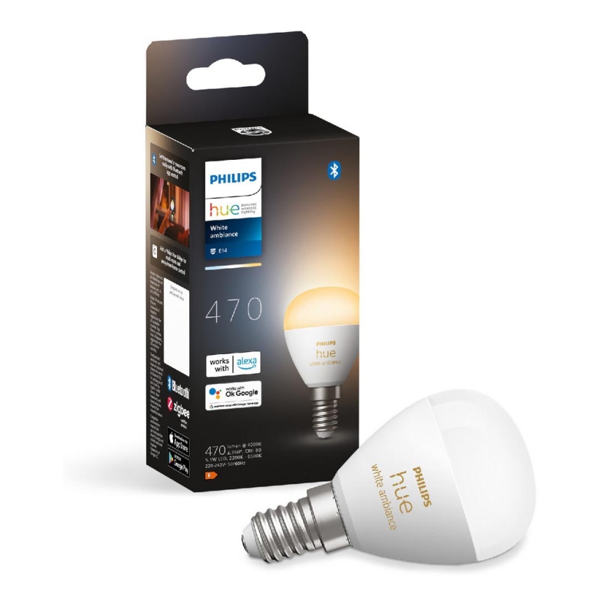 Dimmbare LED-Glühbirne Philips Hue WHITE AMBIANCE P45 E14/5,1W/230V 2200-6500K