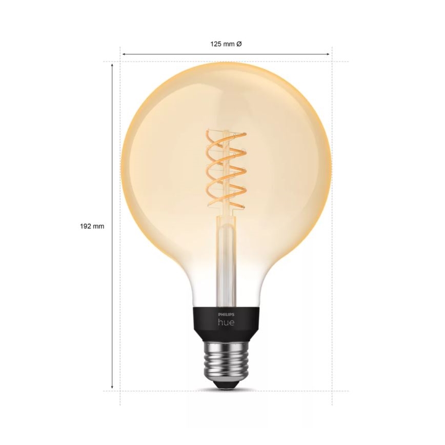 Dimmbare LED-Glühbirne Philips Hue WHITE FILAMENT G125 E27/7W/230V 2100K