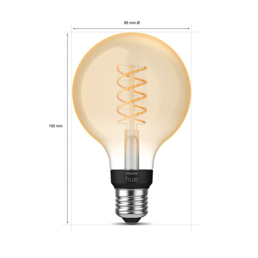 Dimmbare LED-Glühbirne Philips Hue WHITE FILAMENT G93 E27/7,2W/230V 2100K