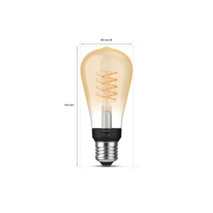 Dimmbare LED-Glühbirne Philips Hue WHITE FILAMENT ST64 E27/7W/230V 2100K