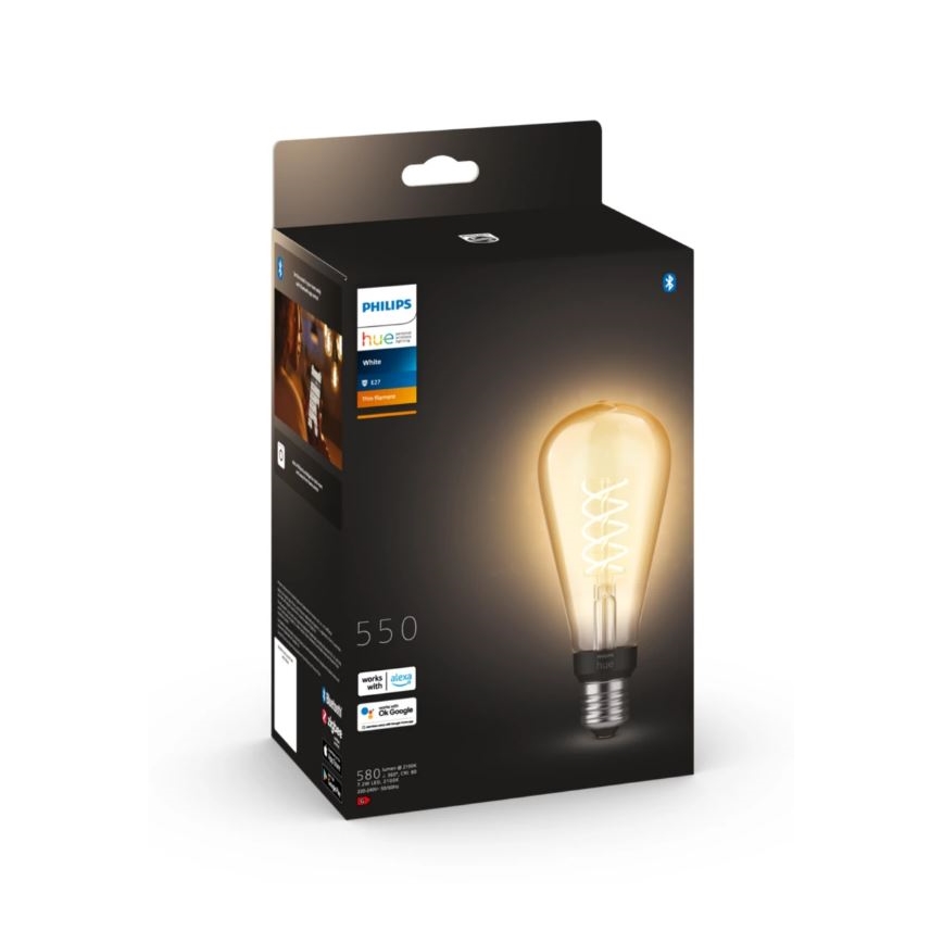 Dimmbare LED-Glühbirne Philips Hue WHITE FILAMENT ST72 E27/7W/230V 2100K