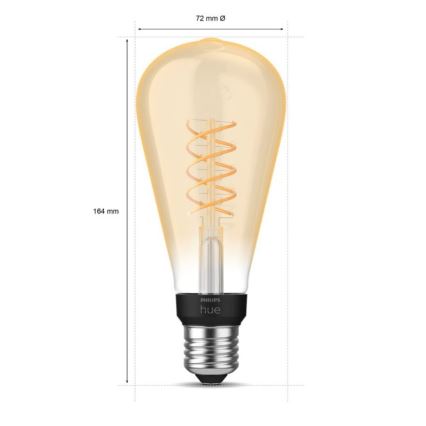 Dimmbare LED-Glühbirne Philips Hue WHITE FILAMENT ST72 E27/7W/230V 2100K