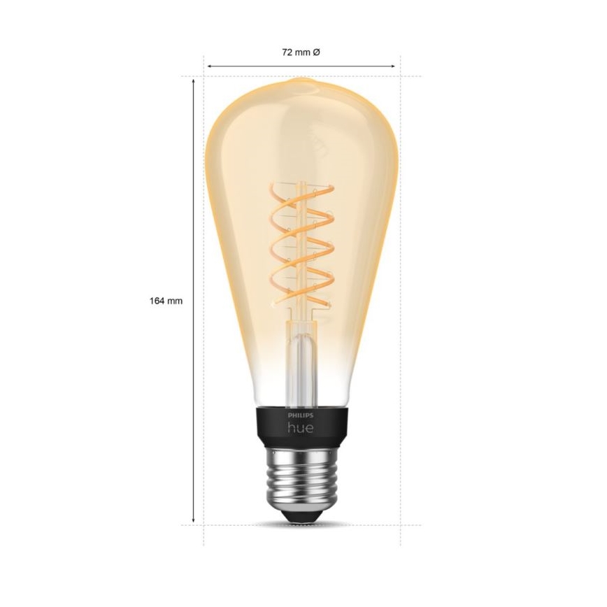 Dimmbare LED-Glühbirne Philips Hue WHITE FILAMENT ST72 E27/7W/230V 2100K