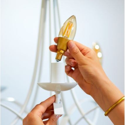 Dimmbare LED Glühbirne VINTAGE FILAMENT C35 E14/4,9W/230V 2000-5000K CRI 90 Wi-Fi - WiZ