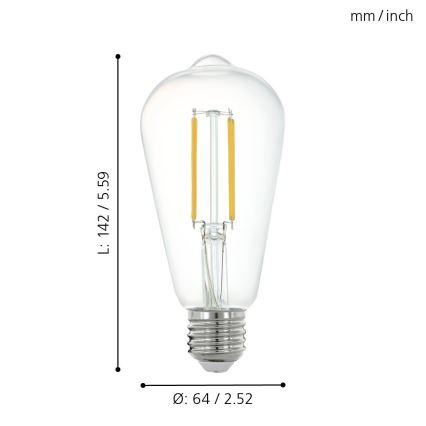 Dimmbare LED Glühbirne E27/6W/230V 2700K - Eglo