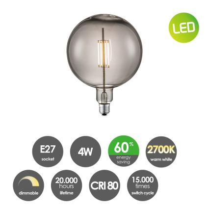 Dimmbare LED-Glühbirne VINTAGE EDISON G180 E27/4W/230V 2700K