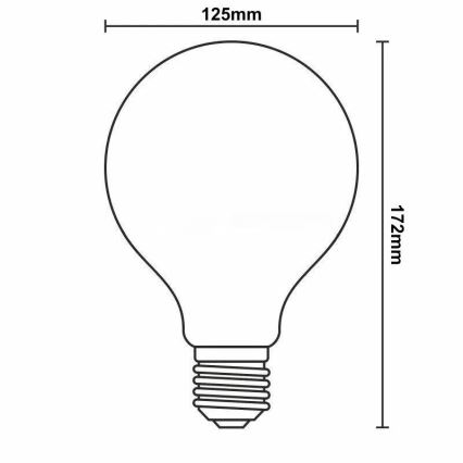 Dimmbare LED-Glühlampe FILAMENT G125 E27/12W/230V 2000K