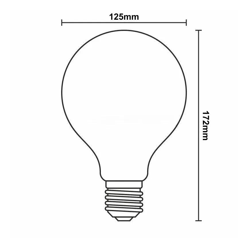 Dimmbare LED-Glühlampe FILAMENT G125 E27/12W/230V 2000K