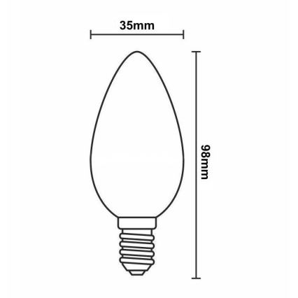 Dimmbare LED-Glühlampe FILAMENT VINTAGE C35 E14/6W/230V 2000K