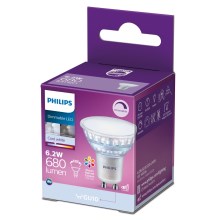 Dimmbare LED-Glühlampe Philips GU10/6,2W/230V 4000K CRI 90