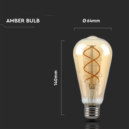 Dimmbare LED-Glühlbirne FILAMENT ST64 E27/4,8W/230V 1800K