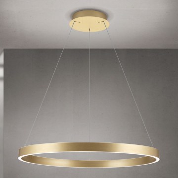 dimmbare LED-Hängeleuchte an Kabel KOLK LED/80W/230V 2700/3000/4000K Ø 80 cm goldfarben