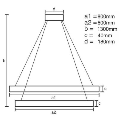 Dimmbare LED-Hängeleuchte an Schnur LED/100W/230V 3000-6500K + Fernbedienung