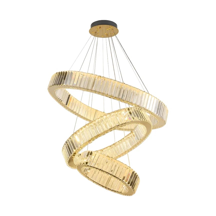 Dimmbarer LED-Kristall-Kronleuchter an Schnur LED/115W/230V 3000-6500K Chrom/golden + Fernbedienung