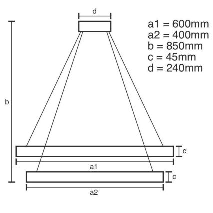 Dimmbare LED-Hängeleuchte an Schnur LED/120W/230V 3000-6500K + Fernbedienung