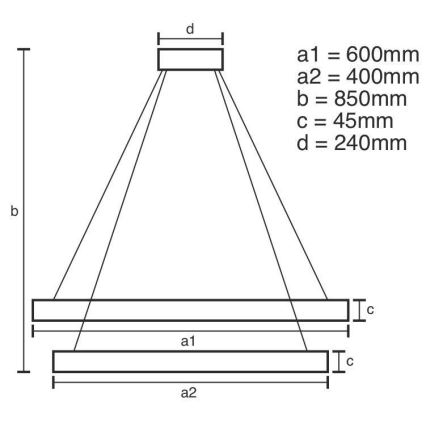 Dimmbare LED-Hängeleuchte an Schnur LED/120W/230V 3000-6500K + Fernbedienung