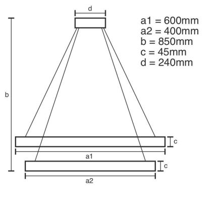 Dimmbare LED-Hängeleuchte an Schnur LED/120W/230V 3000-6500K + Fernbedienung