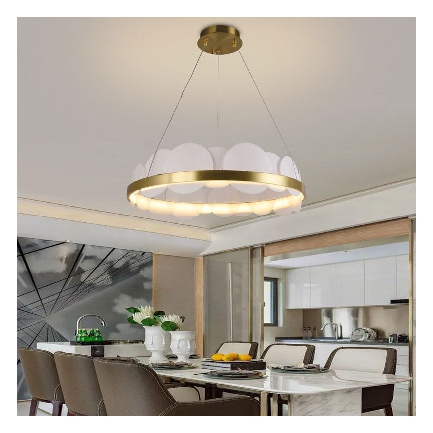 Dimmbare LED-Hängeleuchte an Schnur LED/40W/230V 3000-6500K golden + Fernbedienung