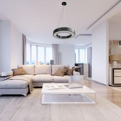 Dimmbare LED-Hängeleuchte an Schnur LED/45W/230V 3000-6500K schwarz + Fernbedienung