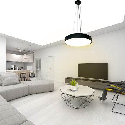 Dimmbare LED-Hängeleuchte an Schnur LED/50W/230V 3000-6500K schwarz + Fernbedienung