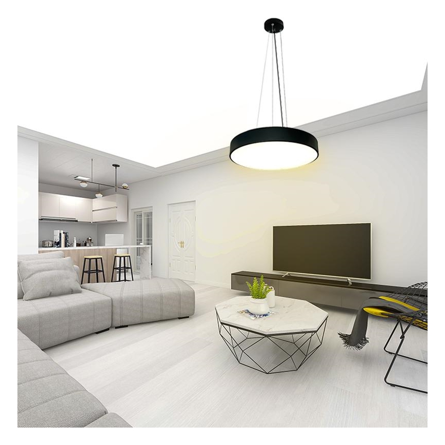 Dimmbare LED-Hängeleuchte an Schnur LED/50W/230V 3000-6500K schwarz + Fernbedienung