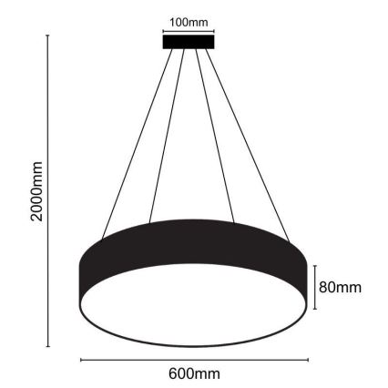 Dimmbare LED-Hängeleuchte an Schnur LED/50W/230V 3000-6500K schwarz + Fernbedienung
