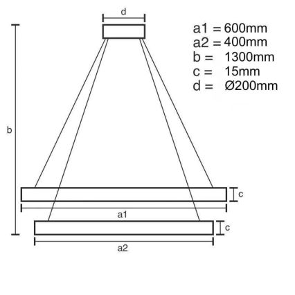 Dimmbare LED-Hängeleuchte an Schnur LED/65W/230V 3000-6500K + Fernbedienung