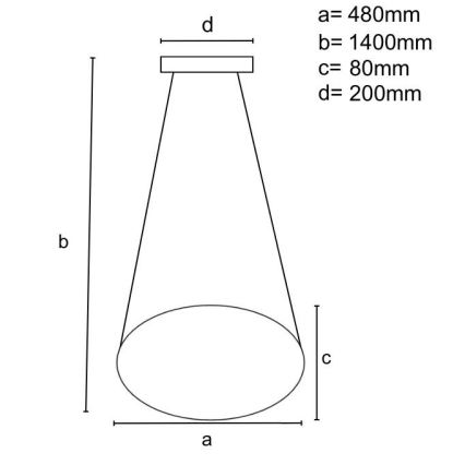 Dimmbare LED-Hängeleuchte an Schnur LED/65W/230V 3000-6500K golden + Fernbedienung