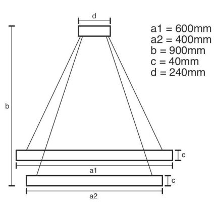 Dimmbare LED-Hängeleuchte an Schnur LED/70W/230V 3000-6500K + Fernbedienung