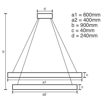 Dimmbare LED-Hängeleuchte an Schnur LED/70W/230V 3000-6500K + Fernbedienung