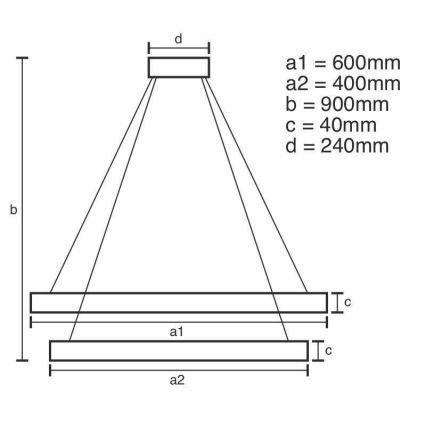 Dimmbare LED-Hängeleuchte an Schnur LED/70W/230V 3000-6500K + Fernbedienung