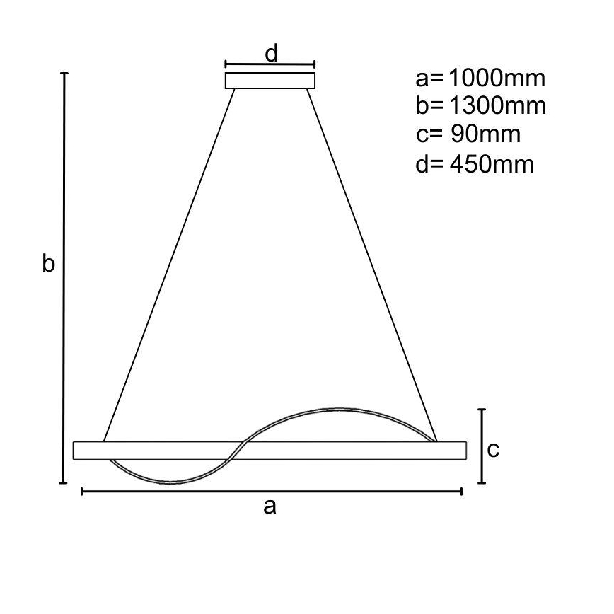 Dimmbare LED-Hängeleuchte an Schnur LED/70W/230V 3000-6500K + Fernbedienung