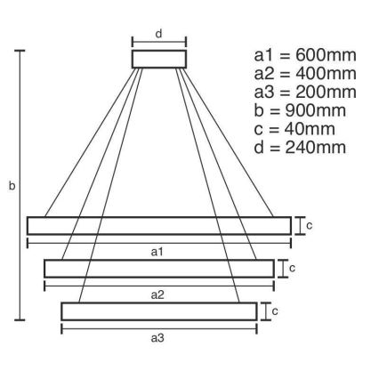 Dimmbare LED-Hängeleuchte an Schnur LED/85W/230V 3000-6500K + Fernbedienung