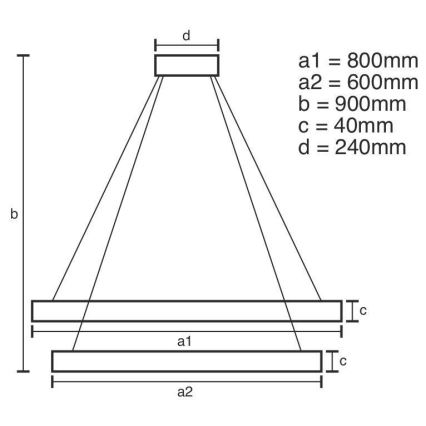 Dimmbare LED-Hängeleuchte LED/100W/230V 3000-6500K d 80 cm + Fernbedienung