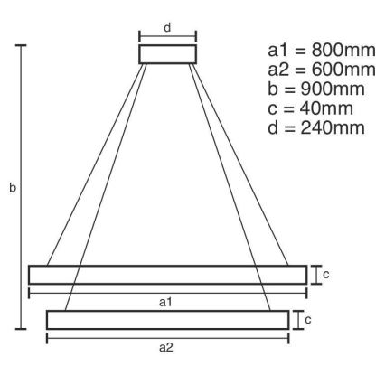 Dimmbare LED-Hängeleuchte LED/100W/230V 3000-6500K d 80 cm + Fernbedienung