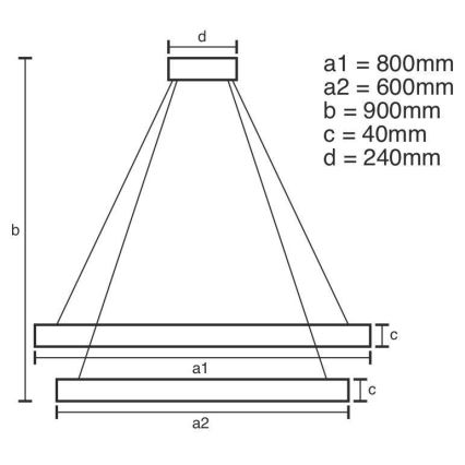 Dimmbare LED-Hängeleuchte LED/100W/230V 3000-6500K d 80 cm + Fernbedienung