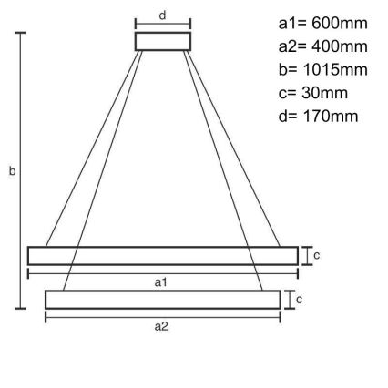 Dimmbare LED-Hängeleuchte LED/100W/230V 3000-6500K d 60 cm + Fernbedienung