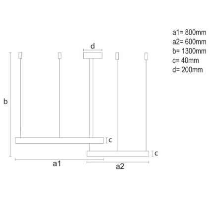 Dimmbare LED-Hängeleuchte LED/100W/230V 3000-6500K d 80 cm + Fernbedienung