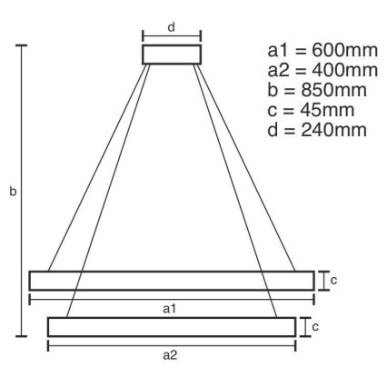 Dimmbare LED-Hängeleuchte LED/120W/230V 3000-6500K d 60 cm + Fernbedienung