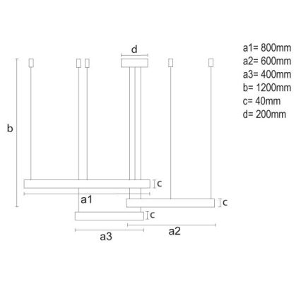Dimmbare LED-Hängeleuchte LED/125W/230V 3000-6500K d 80 cm + Fernbedienung