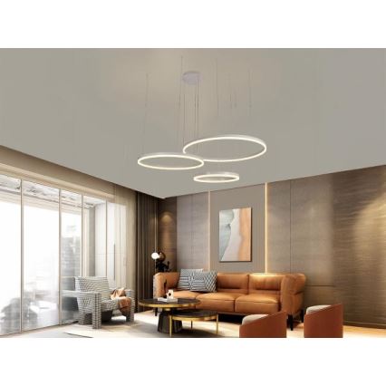 Dimmbare LED-Hängeleuchte LED/125W/230V 3000-6500K d 80 cm + Fernbedienung