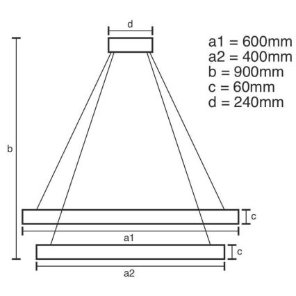 Dimmbare LED-Hängeleuchte LED/135W/230V 3000-6500K d 60 cm + Fernbedienung