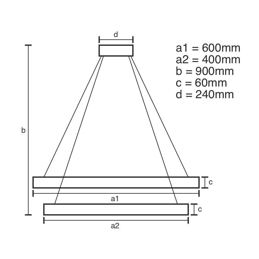 Dimmbare LED-Hängeleuchte LED/135W/230V 3000-6500K d 60 cm + Fernbedienung