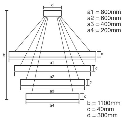 Dimmbare LED-Hängeleuchte LED/165W/230V 3000-6500K d 80 cm + Fernbedienung