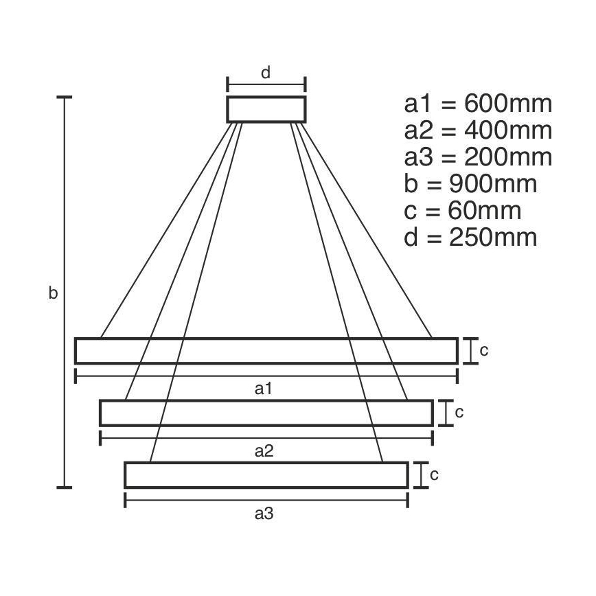 Dimmbare LED-Hängeleuchte LED/165W/230V 3000-6500K d 60 cm + Fernbedienung