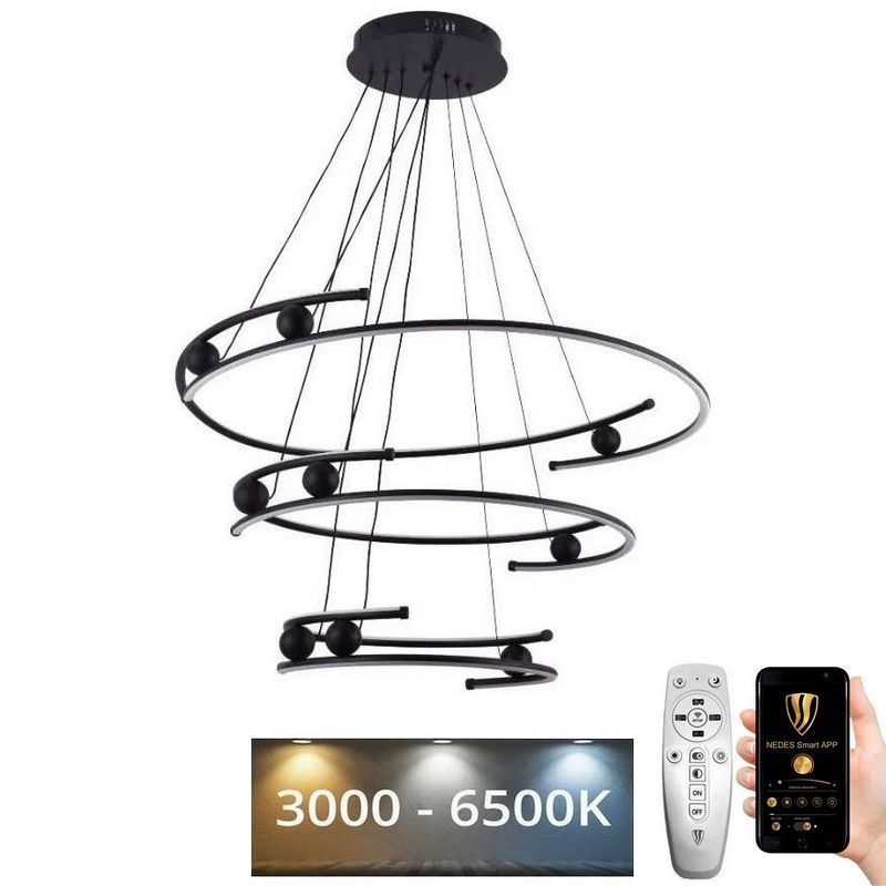 Dimmbare LED-Hängeleuchte LED/170W/230V 3000-6500K d 80 cm + Fernbedienung