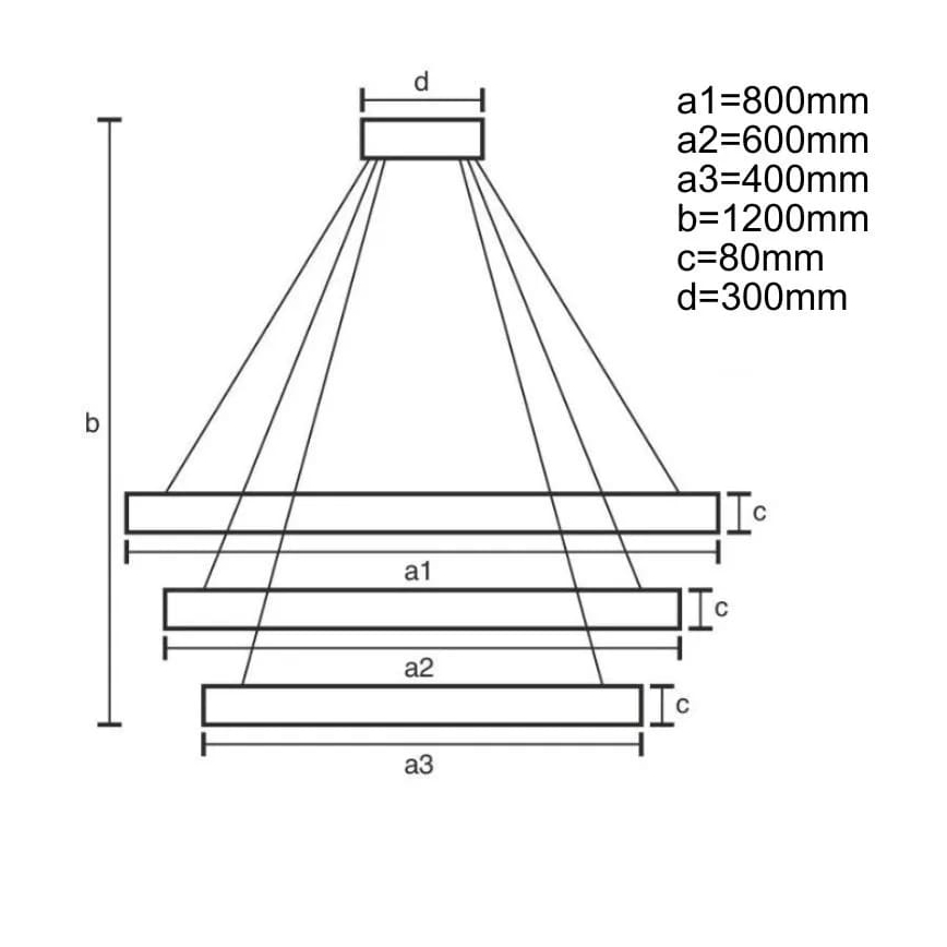 Dimmbare LED-Hängeleuchte LED/170W/230V 3000-6500K d 80 cm + Fernbedienung
