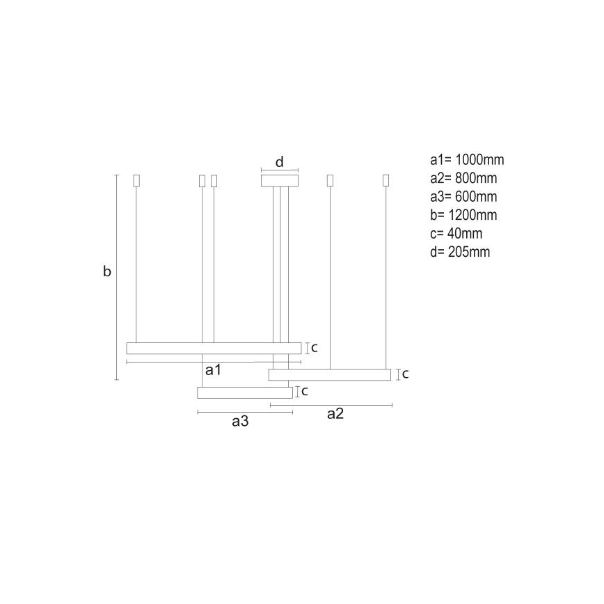 Dimmbare LED-Hängeleuchte LED/170W/230V 3000-6500K d 100 cm + Fernbedienung