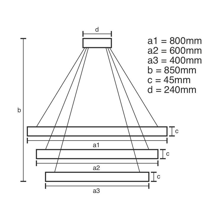 Dimmbare LED-Hängeleuchte LED/220W/230V 3000-6500K d 80 cm + Fernbedienung