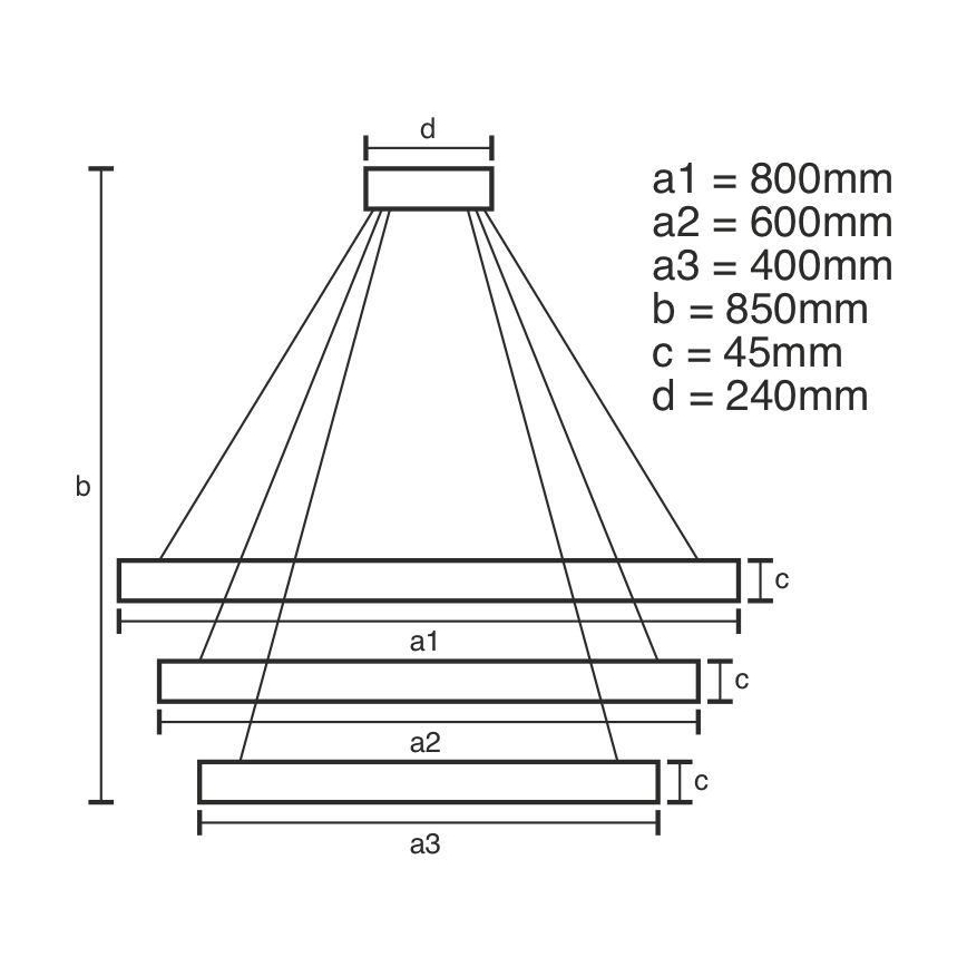 Dimmbare LED-Hängeleuchte LED/220W/230V 3000-6500K d 80 cm + Fernbedienung